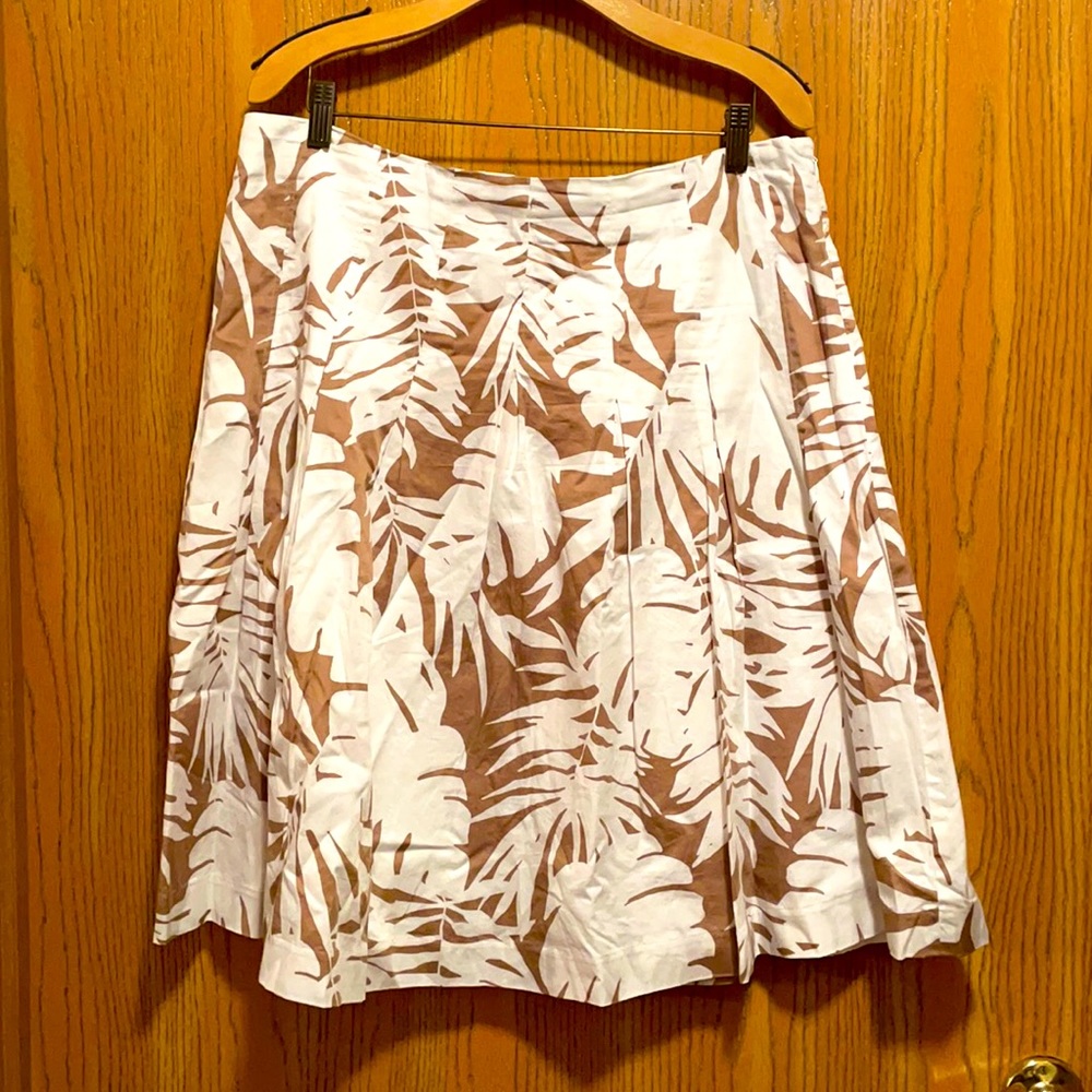 Talbots tropical print cotton blend skirt 14 EUC